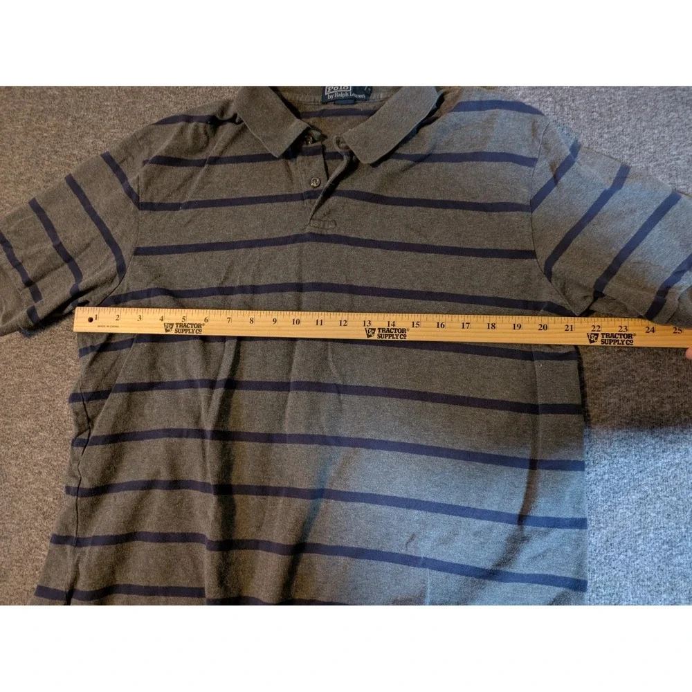 Polo Ralph Lauren Men's Polo Shirt Gray & Purple Stripe Size XL - Picture 3 of 7